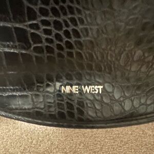 Nine West Black Croc-Embossed Handbag